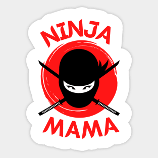 Funny Ninja Mama Multitasking WAHM Baby Birthday New Mom Sticker